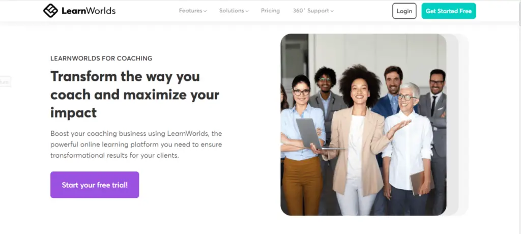 10 Best Online Coaching Platforms & Tools (Free and Paid) 14 LearnWorlds-Homepage-1024x460-1.webp