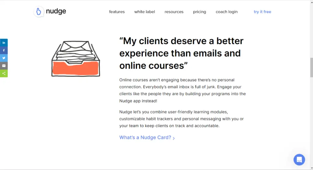 10 Best Online Coaching Platforms & Tools (Free and Paid) 16 Nudge Coach Homepage 1024x556 1 10 Best Online Coaching Platforms & Tools (Free and Paid)