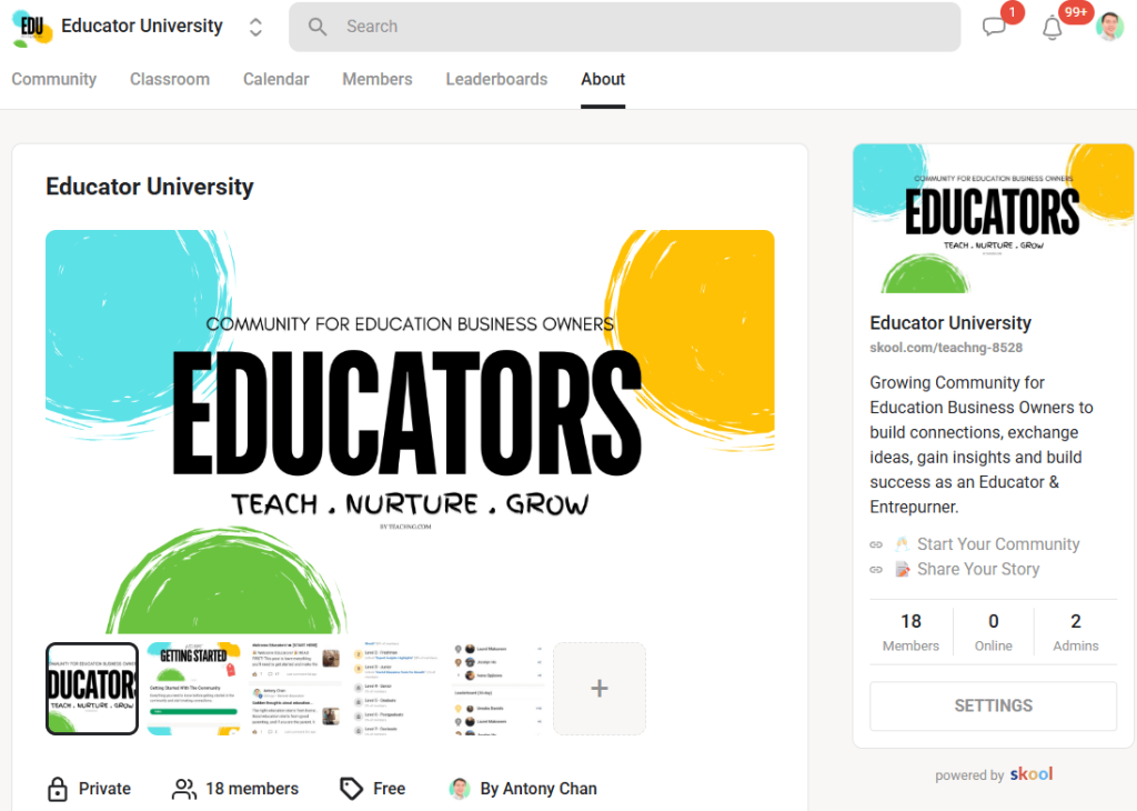 9 Best Group Coaching Platforms For Online Coaching Business (Group Coaching Programs) 19 Educator-University-Homepage.webp